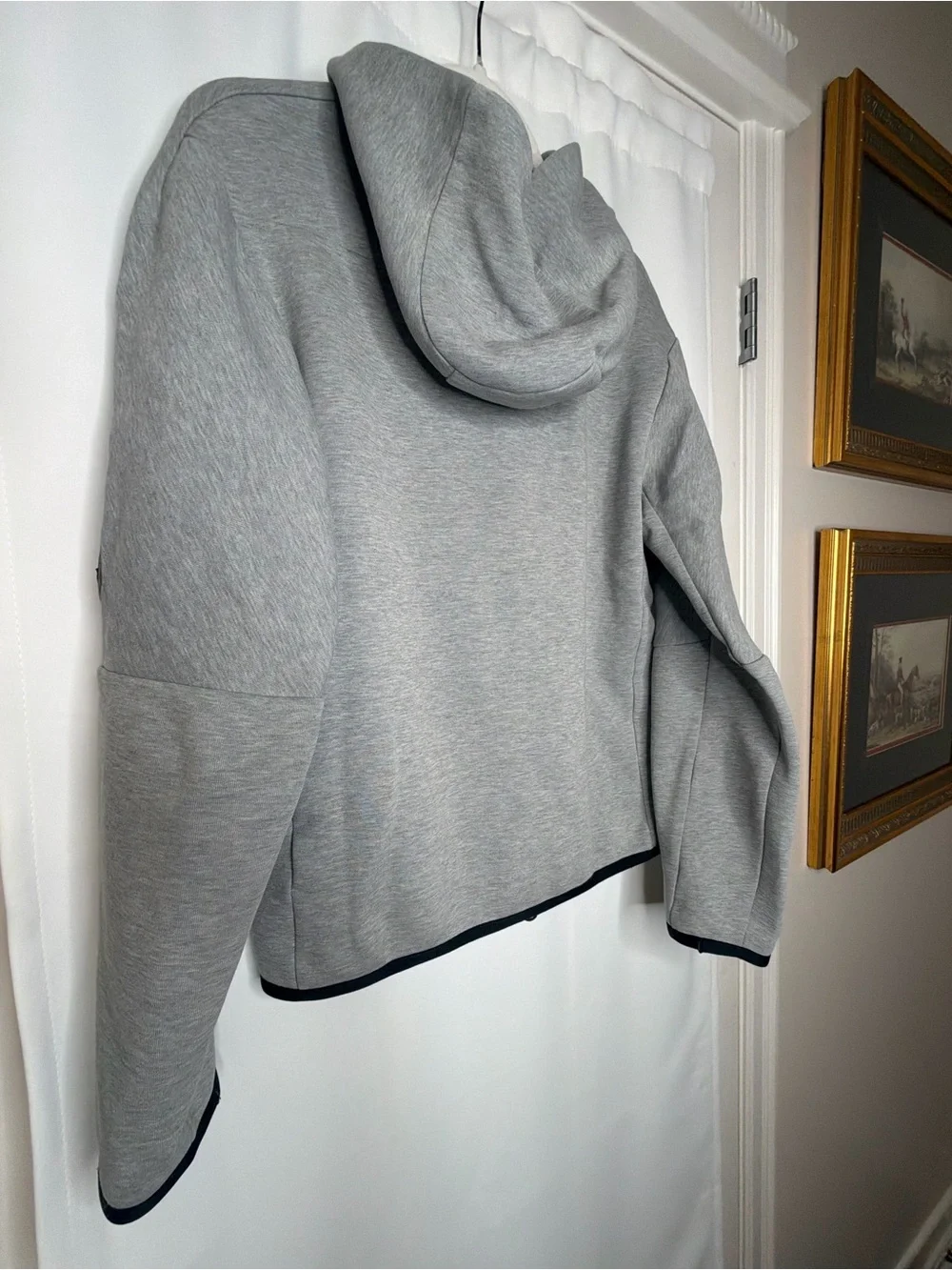 Nike Light Gray Tech Zip Hoodie with Black Accents